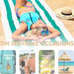 Exclusivo Mezcla 2 Pack Cotton Oversized 35x70 Inches Cabana Stripe Beach Towels, Super Absorbent Soft Plush Pool Bath Towel (Turquoise)