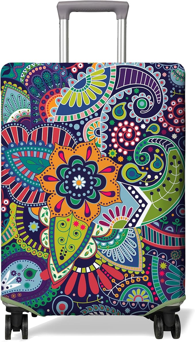 Travel Luggage Cover Suitcase Protector Fits 18-32 Inch Wheel Covers PatternedTravel Related Items Flower Luggage Protector Elastic S