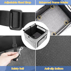 SlowTon Dog Booster Car Seat, Reinforce Metal Frame Safe Pet Car Seat with Seatbelt & Waterproof Pee Pad & Top Cover | Portable Collapsible Puppy Carrier Bag | for Small Medium Dogs Cats up to 15lbs