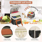 holuxer Insulated Lunch Bag & Lunch Box for Women - Double Deck Reusable Lunch Bag for men Tote Cooler Bag Leakproof Soft Expandable - Large Lunchbox for Work/Adult/Picnic/Outdoor (Coffee Black，15L)