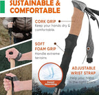 TREKOLOGY Trek-Z Cork Grip Trekking Poles – Lightweight Folding Hiking Poles, Adjustable Height, Compact Travel Design, Aircraft-Grade Aluminum Walking Sticks for Men & Women