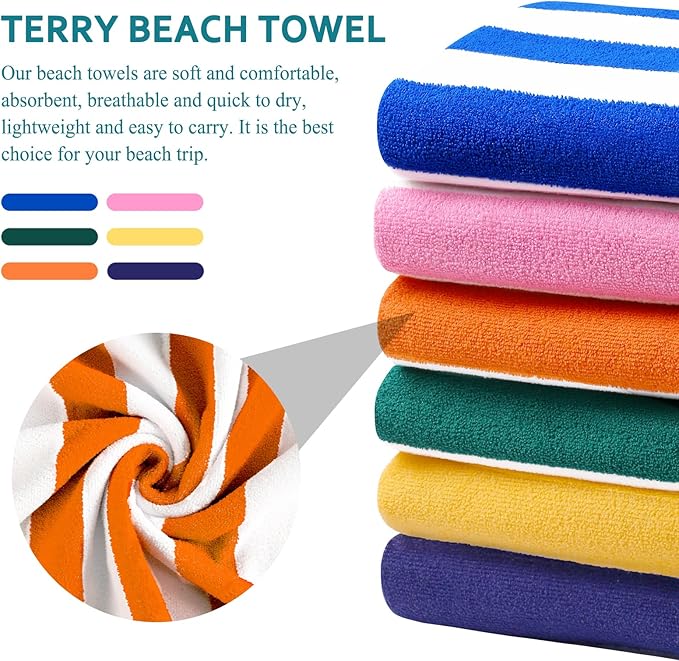 4 Packs Extra Large Bath Towels Striped Beach Towel Set Bathroom Sheets Bulk Oversized XL Big Fluffy Absorbent Microfiber Soft Blanket Turkish Hotel Shower Pool Hot Tub Toallas Baño Grandes Orange