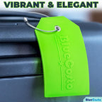 BlueCosto - Luggage Tags - Large, Green, 25 PK - Bulk PVC Suitcase Tags w/Privacy Cover & Stainless Steel Wire Loops - Multipack Personalized Baggage Identifiers for Travel - Backpack Name Labels