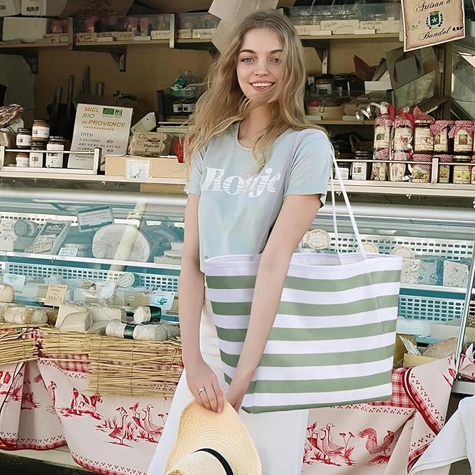 KALIDI Beach Tote Bag Women Large Waterproof Sandproof Shoulder Handbag Packable Grocery Bag Hobo Purse for Picnic Vacation