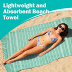 YSYJ Turkish Beach Towel 36 Pack Extra Large Beach Towels 36"x71" Soft Turkish Towel Bulk Sand Free Quick Dry Bath Towels Blanket for Adult Teal