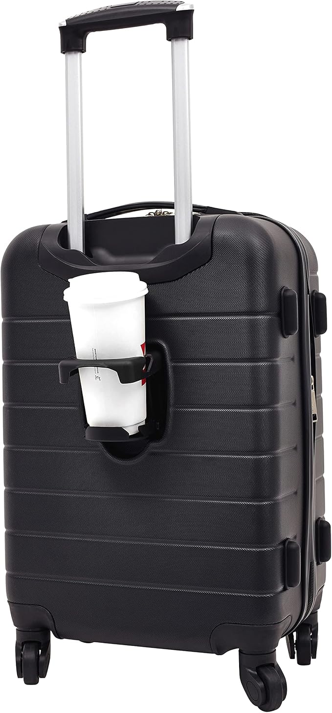 Wrangler Smart Spinner Hardside Luggage, 2 Piece Set, Black