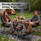 Odoland Portable Camping Table, 18.3"L x 16.5"W Folding Table with Adjustable Height 16.5" - 23.6", Large Beach Table with Storage Bag for Outdoor Camp, Cooking, Picnic, Travelling, Backyards, Fishing