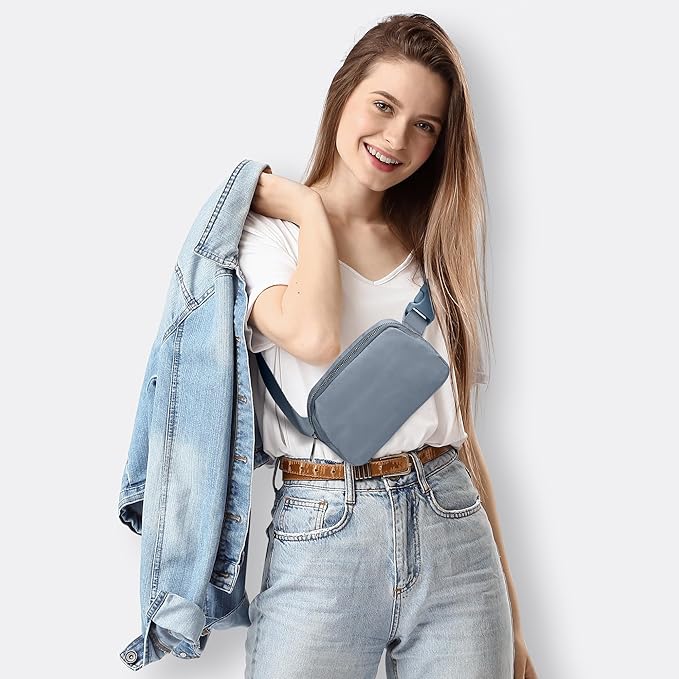 JSJ Mini Fanny Pack for Women & Men,Valentines Day Gifts for Girls Teens Kids Daughter Sister Her,Trendy Stuff Crossbody Bags Cute Everywhere Belt Bags. (Navy Blue)