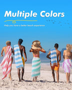 Genovega 6 Packs Oversized Stripe Turkish Beach Towel 74"x38" Thin Quick Dry Sand Free Pool Swim Towels Large XL Clearance Blanket Adult Travel Vacation Accessories Essentials Mulite Stripe