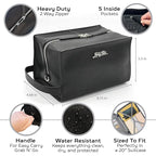 Convenience Kits International Men’s Super Premium 30 PC Travel Kit Featuring: Travel-Size Hair Care Products Plus Face, Body, Oral Care, Travel Essentials in Large Leather Toiletry Bag