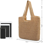 Trifabricy Beach Bags for Women, Large Beach Bag, Woven Straw Tote Bags Waterproof, Weaving Swim Shopping Travel Bag