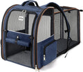 Large Cat Backpack Carrier Expandable Pet Carrier Backpack for Small Dogs Medium Cats Fit Up to 18 Lbs, Dog Backpack Carrier, Foldable Puppy Backpack Carrier for Travel, Hiking,Blue