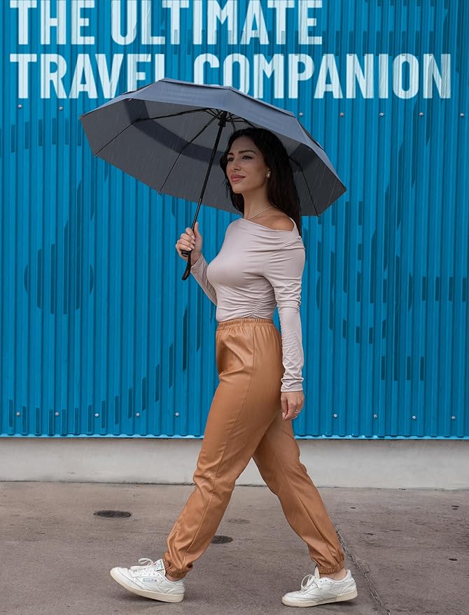 Repel Windproof Travel Umbrella - Compact & Withstands Winds up to 100MPH , Strongest Premium Auto Folding Umbrella for Rain and Sun - Durable, Light & Portable for Women & Men , Fits Backpack & Cars