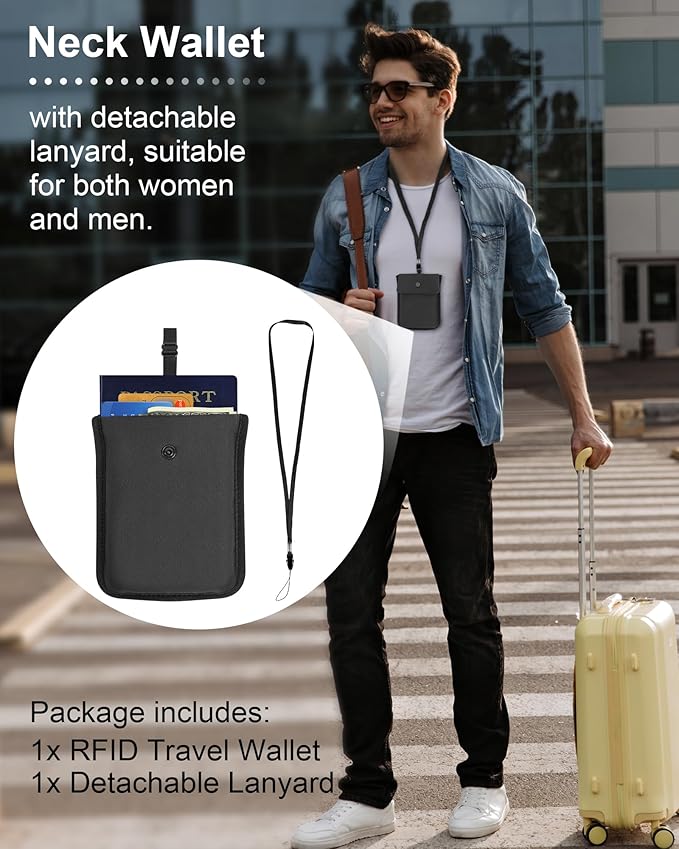 RFID-Blocking Travel Bra Wallet, Hidden Money Pouch with Adjustable Elastic Strap, Ideal Secret Pocket Protect Your Passport Credit Cards Valuables