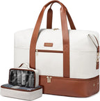 LOVEVOOK Weekender Bag, Large Travel Duffel Bag for Women with 2 Packing Cubes, Carry on Overnight Bag with Shoe Compartment, Mom Hospital Bags for Labor and Delivery