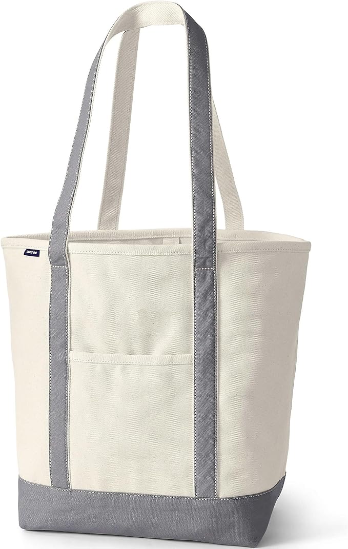 Lands' End Open Top Canvas Tote Bag