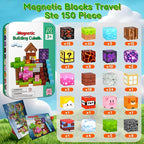 Magnetic Blocks Travel Magnetic Building Blocks Cubes - 150 PCS Tin Box Magnet Toys Set STEM Educational for Kids Ages 4-8 6-8 8-12 Year Old Boys Girls Gifts Birthday Christmas