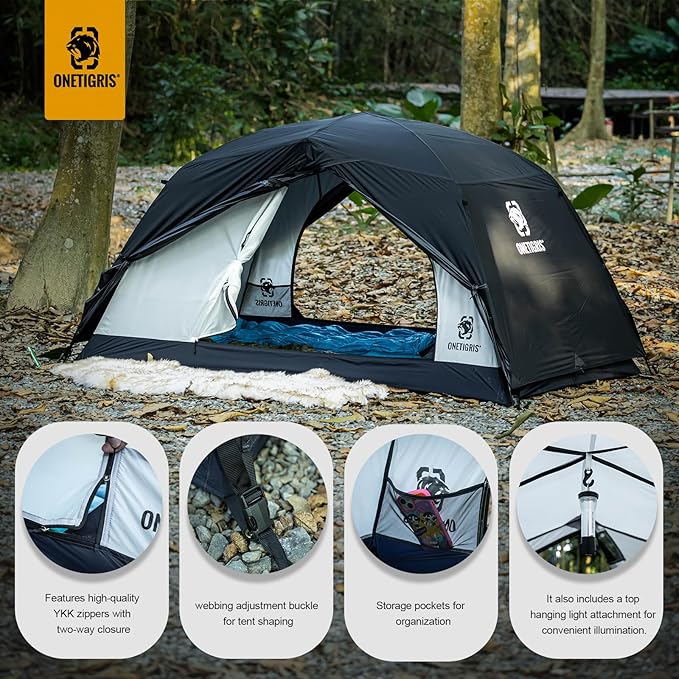 OneTigris Stella 4 Season Camping Tent Backpacking Waterproof Lightweight Easy Setup Instant 3000mm Waterproof Rating Outdoor Hiking Tent