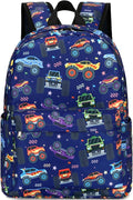 CAMTOP Preschool Backpack for Kids Boys Girls Toddler Backpack Kindergarten School Bookbags for Age 3-8 (Navy Big Wheels)