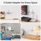 [ETL Listed] Cable Matters 3-Pack 3 Way Plug Adapter 15A 1875W, 3 Prong 3 Outlet Adapter, Power Splitter Plug Outlet, 3 Way Electrical Splitter, White