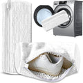 2Pcs Reusable Shoe Washing Machine Bag for Washer and Dryer:Free Up Hands, Prevent Deformation,shoe bag with Zipper Protection Design, Use for all Shoes,Sports Shoes (White)
