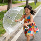 Clear Bubble Umbrella | Transparent Dome | Lightweight Cute Design | Auto Open | Rain & Windproof for Travel Outdoor