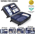 Veken 10 Set Packing Cubes for Travel Essential, Suitcase Organizer Bags in 4 Sizes, Carry-On Luggage Accessories with Large Laundry & Hanging Toiletry Bag, Must-Have for Airplane, Road Trip & Camping