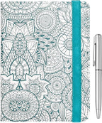 WALNEW Passport Holder for Travel, RFID Passport Cover Wallet for Women Men, PU Leather Passport Book Card Holder Case with Pen (Elastic Band Closure, D-Green Petals)