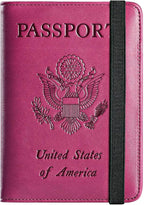 Passport Holder Cover Wallet Travel Essentials RFID Blocking Leather Card Case International Must Haves Travel Accessories for Women Men(101#Purple)