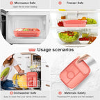 Amathley Bento Box Adult Lunch Box Kids,Lunch Containers for Adults/Kids/Toddler,5 Compartments Bento Lunch Box with Sauce Vontainers,Microwave & Dishwasher & Freezer Safe,BPA-Free (Pink)