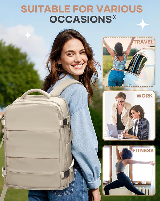 coofay Travel Backpack For Women Men Airline Approved Carry On Backpack Flight Approved Waterproof Sports Luggage Backpack Casual Daypack Small Hiking Backpack