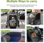 Large Cat Backpack Carrier Expandable Pet Carrier Backpack for Small Dogs Medium Cats Fit Up to 18 Lbs,Dogs Foldable Puppy Backpack Carrier for Travel, Hiking,Grey with Green Edge,L