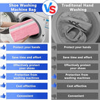 2Pcs Reusable Shoe Washing Machine Bag for Washer and Dryer:Free Up Hands, Prevent Deformation,shoe bag with Zipper Protection Design, Use for all Shoes,Sports Shoes