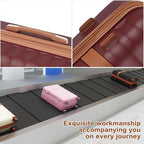 Kono Expandable 28 Inch Large Checked Luggage: ABS+PC Hardside Trolley Travel Case - Hard Shell Suitcase with TSA Lock, Burgundy