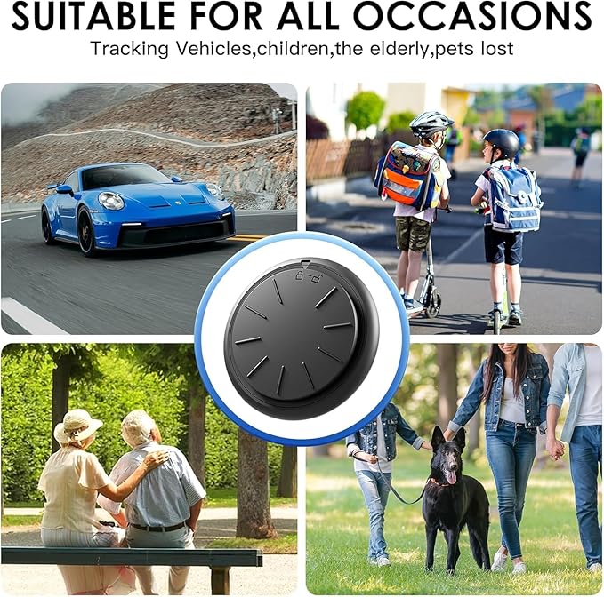 Car GPS Tracking Device for Vehicles,Real Time GPS Tracker for Car Work with Apple Find My(iOS Only),Mini GPS Tracker Vehicles with Magnetic Case-(1PCS Black Tracker, Black Magnetic Case)