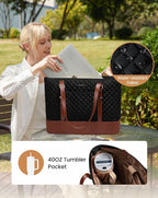LOVEVOOK Laptop Bag for Women, 15.6 Inch Work Tote Computer Bag With Large Cup Holder, Lightweight Large Laptop Briefcase for Travel, Bussiness, Teacher