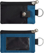 CHENSPRX Minimalist RFID Blocking Small Wallet with ID Window,WaterResistant Zip Id Case Wallet with Lanyard Keychain for Cards,Cash,Travel,Women,Men