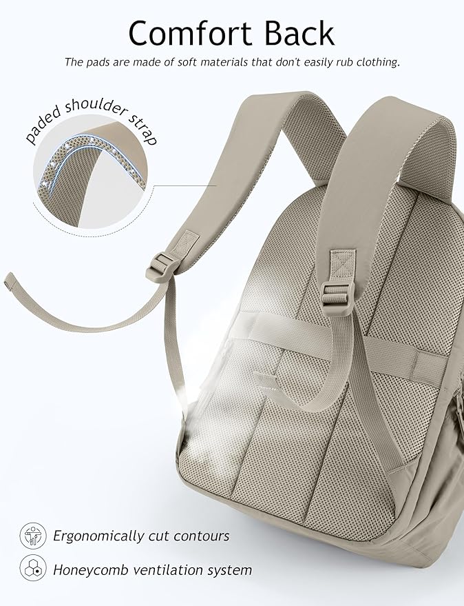 Uselike Travel Backpack for Women, 15.6 Inch Laptop Backpack, Quilted College Bookbag, Cute Work Backpacks, Water Resistant