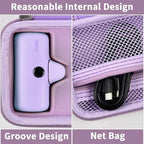【NOT Included Power Bank】Portable Charger Case Holds 2PCS for iWalk/for Swyop/for Feob/for Charmast/for JEJILL/for LanLuk/for VEGER/for Taegila/for Kuulaa and More Small Charging Battery Pack, Purple