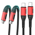 Durcord USB C to USB C Cable, 2Pack 100W 6ft USB C Charger Cable Fast Charging for Android/Phone/Pad, Type C to Type C Charger Braided Compatible with iPhone 15 Pro/Plus/Max/Android/Phone/Pad Red
