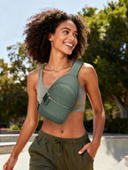 Capolo Sling Bag for Women Men Waterproof Crossbody Bags for Women Trendy Casual Fanny Pack with Convertible Shoulder Strap Chest Bag for Travel Hiking(Green, Medium)