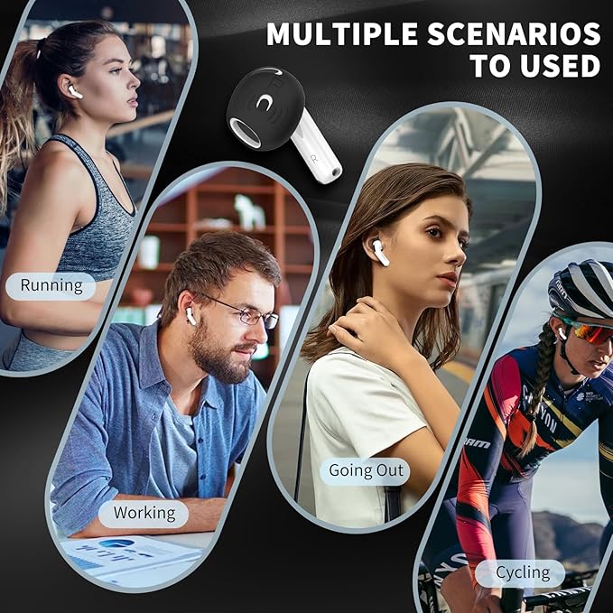[5 Pairs] for AirPods 4 Ear Tips Covers Sport Anti Slip Anti Scratche Skin Soft Silicone Eartip AirPods 4 Gen Earbuds Accessories Compatible with Apple AirPods 4th Generation (Black)