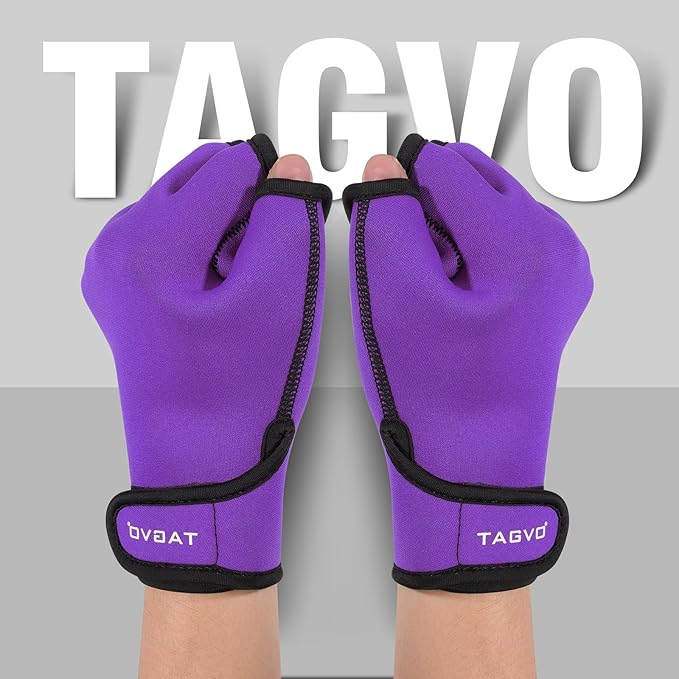 TAGVO Aquatic Gloves for Helping Upper Body Resistance, Webbed Swim Gloves Well Stitching, No Fading, Sizes for Men Women Adult Children Aquatic Fitness Water Resistance Training