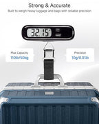 LUGGEX Luggage Weight Scale, Suitcase Scale, Luggage Scale Travel Digital, Travel Scale with Large LCD Display, Portable & Battery Included (Black, 1 Pack)