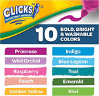 Crayola Clicks Retractable Markers Bold (10ct), Teacher Classroom School Supplies, Spring Crafts, No Dry Washable Markers for Kids