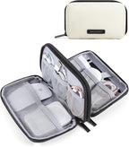 BAGSMART Electronics Organizer Travel Case, Cable Charger Cord Tech Organizer Pouch for Phone Charger Accessories, Beige