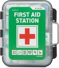 Large Wall Mountable & Portable First Aid Kit Cabinet for Business, Office, School, Warehouse & Workplace Safety – OSHA Compliant Emergency Medical Supplies with Tilting Shelves & Mounting Hardware