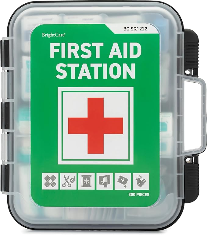 Large Wall Mountable & Portable First Aid Kit Cabinet for Business, Office, School, Warehouse & Workplace Safety – OSHA Compliant Emergency Medical Supplies with Tilting Shelves & Mounting Hardware