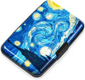 Mayski Credit Card Holder, RFID Blocking, Aluminum Alloy Hard Case, Small Mini Business Metal Wallet for Women Men, The Starry Night