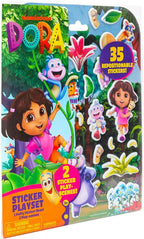 Dora Puffy Sticker Playset, 35 Reusable Stickers and 2 Play Scenes, Fun Kids Activities, Toddler Toys, Road Trip Essentials, Gifts for 4 Year Old Girl, Mess Free Airplane Toy